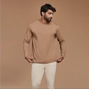 NEW Men’s Nuuds Long Sleeve Curved Hem Shirt 3X Color Cinnamon